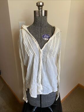 Free people button down blouse WHITE CREAM Medium